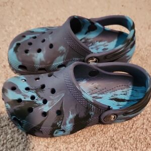 Boys Navy, Blue, Black pattern Crocs
